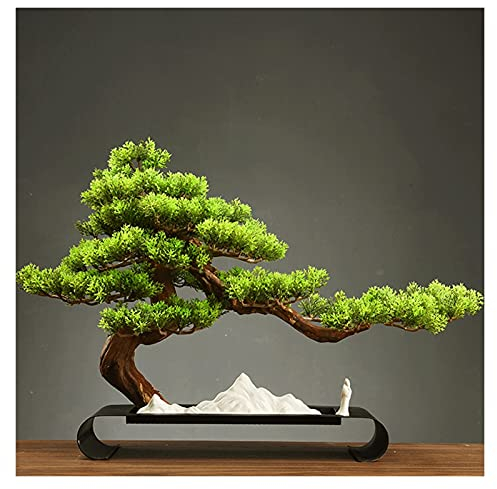 Kunstpflanze Bonsai 35,6 cm große künstliche Bonsai-Kiefer, künstliche Topfpflanzen, künstlicher Baum for Büro, Wohnzimmer, Eingang, Dekoration, Bonsai-Kunsthandwerk, Geschenk Künstliche Pflanzen