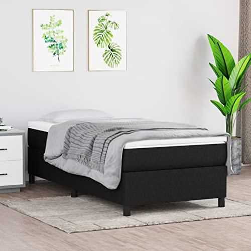 ZEYUAN Boxspringbett Schwarz 100x200 cm Stoff, Bett, Bettgestell, Jugendbett, Schlafzimmer Bett, Bed Frame 3120840