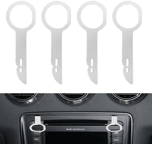 flintronic Autoradio Adaptateur Demontage, 4Pcs Professionnel Voiture Démontage Installation Outil Kit pour Voiture Radio Audio Garniture Intérieure Dash Tableau de Bord, Installateur Pry Outil