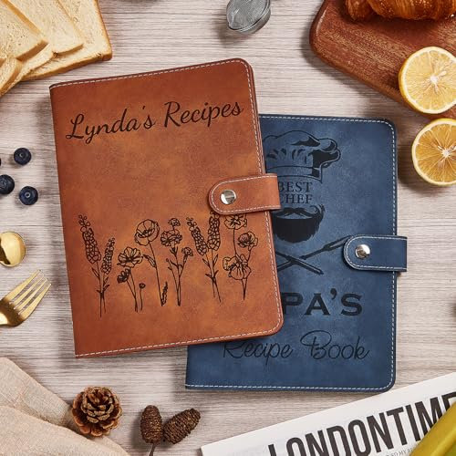 Handgemachtes Rezeptbuch, personalisiertes leeres Notizbuch, um Ihre eigenen Rezepte aufzuschreiben, 17 individuelle Cover Designs, handgemachtes Geschenk für Mama, Papa, Ehemann, Ehefrau