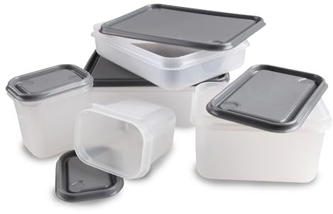 Pro Home Frischhaltedose mit Deckel 5er Set Luftdicht BPA-Frei aus Kunststoff FoodPrep Meal Prep Vorratsdose Clip und Close - Transparent