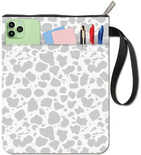 CRASPIRE Leopard Print Book Covers White Book Sleeve Book Protector for Paperbacks Washable Fabric Cloth Book Cover with Zipper and Extra Sleeve Pocket for Book Lovers Classmate Gifts