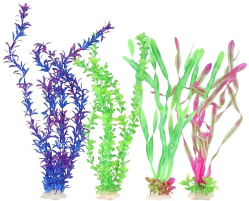 Amexo 4 Piezas Plantas Acuario, Plantas de Acuario Decoración Plantas Acuario Naturales Plantas Ornamentales de Acuario para Decoración de Acuarios