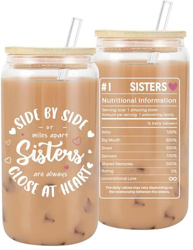 VivaJoy Sister Gifts - Gifts for Sister, 16 oz Sisters Mug, Perfect for The Best Sisters on Birthdays, Christmas, or Any Occasion
