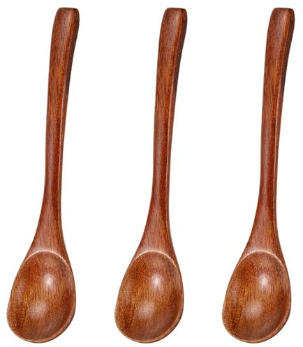 Arcjunys Wooden Spoon Set Small Wooden Spoons Wooden Teaspoons Wooden Honey Spoon Wood Spoon Wood Soup Spoons with Wood Texture for Eating Mixing Stirring Cooking