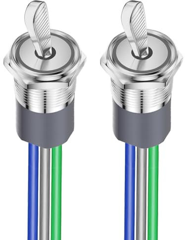 Gebildet 2PCS 1NO 1NC 12-24V/15A 220V/10A Interruttore a levetta Interruttore levetta Marino Impermeabile 16MM Interruttore levetta in Metallo Resistente Illuminato per Automobilistiche Applicazioni