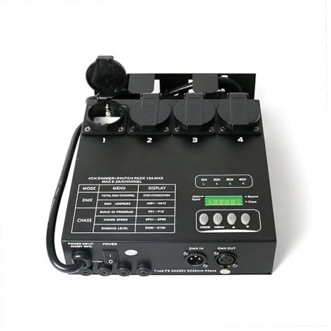 Bühnenbeleuchtung 4-Kanal-DMX-Dimmer-Set Dimmer-Controller kann die Beleuchtungsgeschwindigkeit dimmen oder den Modus wechseln(EU)
