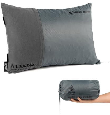OneTigris WILDDREAM Camping Kissen, Kopfkissen aus zerkleinertem kleinem Memory Schaum, komprimierbares Reisekissen für Outdoor, Rucksacktourismus und Auto