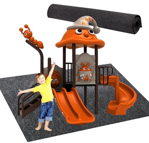 71x 55 Inches Large Outdoor Playhouse Mat Outdoor Play Mat Non Slip Backing | Playhouse Activity Pad Rug Waterproof House Play Mat for Indoor Outdoor Use Picnics Exercise and Playtime