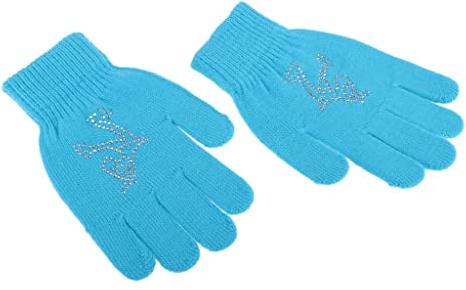 KBOLAE Eislaufhandschuhe für Mädchen, Damen, Kinder, magischer Stretch-Handschuh, schwarze Blume, Größe S, schwarze Schneeblume