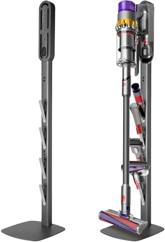 mepure Dyson Ständer, Staubsauger Halterung für Gen5 V16 V15 V12 V11 V10 V8 | Staubsaugerhalter, Metallhalter, versteckte Kabelführung, Docking-Halterung, kein Bohren, einfache Montage, Dunkelgrau