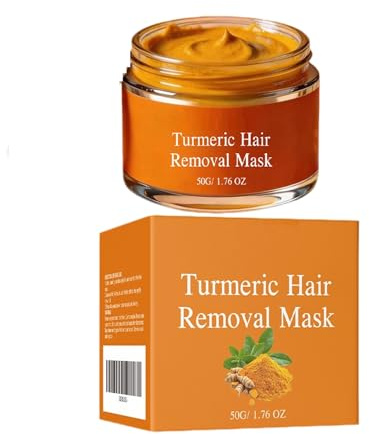 Kurkuma-Haarentfernungsmaske, sanfte, pflegende und schmerzfreie Haarentfernung für Körper und Gesicht, Enthaarungscreme für das Gesicht mit Nachbehandlung, pflegende und beruhigende Creme. (1PCS)