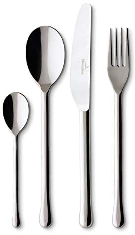Villeroy & Boch Udine Cubertería de 24 Piezas, Acero Inoxidable, Gris, 38x27x6 cm