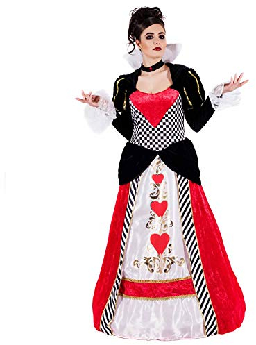 Fun Shack Damenkostüm Herzkönigin, Perfekt für Karneval und Kartenspiele, Königin der Herzen Design, L