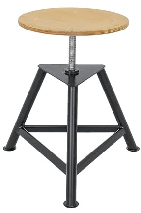 Certeo | Arbeitshocker | Sitzhöhe 400-600 | tiefschwarz RAL 9005 | Sitz aus Buchenschichtholz, 3-beinig, Spindel-Höhenverstellung, Verstellbereich 400 - 600 mm