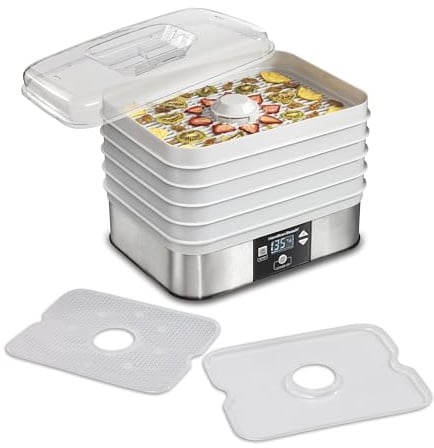 Hamilton Beach 32100A Deshidratador de Alimentos, 5 Bandejas Apilables, Gris
