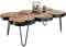 FineBuy Möbel zum Wohlfühlen Massiver Couchtisch Harlem 115 x 70 x 40 cm Massiv Holz Akazie Baumstamm Tisch | Design Wohnzimmertisch aus Baumstamm Scheiben Massivholz | Metall Beine
