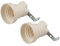 POLY POOL PP0480S Set 2 Pezzi Portalampada E27 con Squadretta per Plafoniere - Attacco a Vite Grande - Porta Lampada E27 con Morsetti a Vite, 1 foro - in Plastica Avorio 2 Pezzi