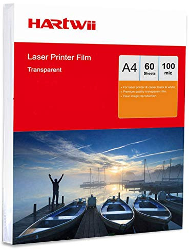 OHP Film A4 Overhead Projector - 60 Sheets Acetate Clear for Laser & Copier Printing Jet Hartwii