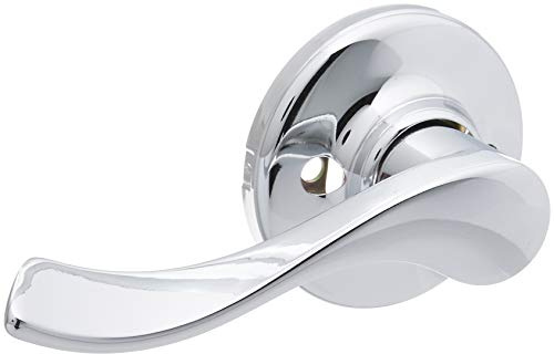 Kwikset Balboa Dummy Door Handle, Single Sided Lever for Closets, French Double Doors, and Pantry, Polished Chrome Non-Turning Right Handed Interior Push/Pull Lever