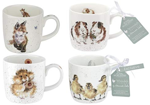 Wrendale Designs Royal Worcester Cute Animal Collection Set of 4 Mugs