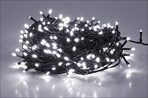 LED Lichterkette kalt weiß - 120 LED / 9 m - Weihnachts Deko Beleuchtung für den Innen- und Außenbereich