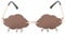 VALICLUD Wolke Randlose Vintage Lustige Unregelmäßige Disco Brille Blitz Quaste für Frauen Männer Getönten Brillen Kaffee