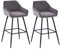 AINPECCA Bar stools Set of 2 Grey Velvet Fabric Upholstered Seat with Backrest & Armrest Black Metal Legs Counter Breakfast Chairs Kitchen