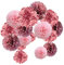 MAKFORT 15 Stück bunte Pompons aus Seidenpapier für Hochzeit Geburtstag Party (Roségold)