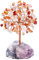 Jovivi Albero della Vita Sopramobile Decorazione in Cristallo Pietra Fengshui Ornamento Guarigione Meditazione Portafortuna Regalo-agata rossa
