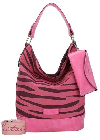 Fritzi aus Preussen Damen Izzy07 Canvas Hobo-Tasche, Zebra Pink