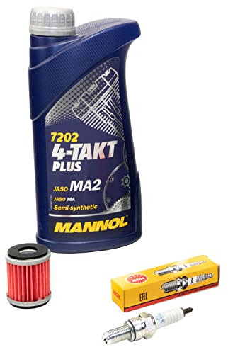 Wartungspaket Öl 1L + Ölfilter + Zündkerze für Yamaha MT 125 MT125 RE11 RE114 RE115 RE292 Baujahr 2014-2019