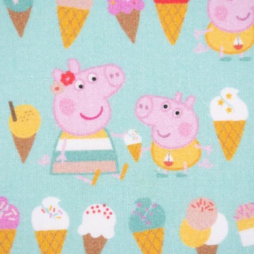 SCHÖNER LEBEN. Baumwollstoff Popeline Peppa Wutz Schorsch EIS Mint rosa braun gelb oc