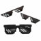 LATRAT 3 Paar Mosaic Pixel Brille, Sonnenbrille für Männer und Frauen, aus Glas, Pixel, Mosaic Props, Unisex, Sonnenbrille, Schwarz , M