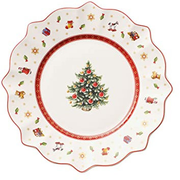 Villeroy & Boch Toy's Delight - Plato de desayuno blanco, 24 cm, juego de 6 piezas, mesa de Navidad