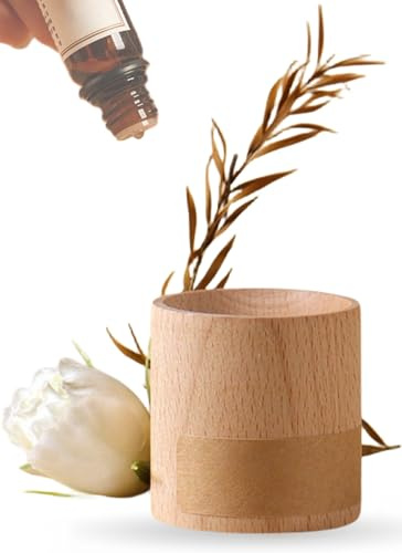 Holz-Diffusor für ätherische Öle, Zylindrischer Lufterfrischer für Zuhause, Aromatherapie-Öl-Diffusor für Workout, Yoga, Meditation, 4,1 cm