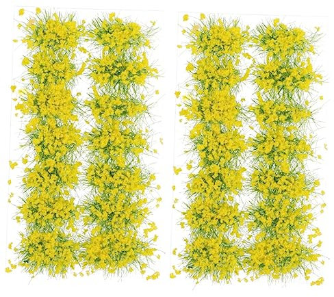 Toyvian 2 Kisten Grasschuppen Eisenbahngras Statische Landschaftsmodelle Geländemodellbausatz Gras-Miniatur Tieflandsträucher Landschaft DIY Materialien Kunststoffharz Künstlich Zen Garten