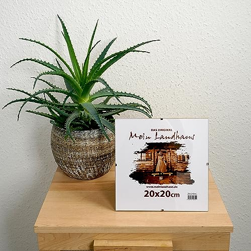 Mein Landhaus rahmenloser Bilderrahmen | 21x29,7 cm DIN A4 | Cliprahmen mit Echtglas | randloser Bildhalter zum rahmen Ihrer Fotos in horizontaler oder vertikaler Ausrichtung