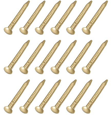 METALLIXITY Piccoli Chiodi (1.2x15mm) 100pz, Ottone Piccoli Ferramenta Chiodi - per Famiglia Falegnameria, Ottone Tono
