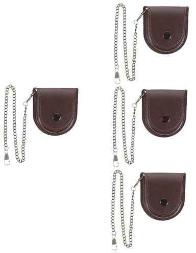 Toddmomy 4 Stück Lederetui Für Taschenuhren Aufbewahrungsbox Für Taschenuhren Taschenuhr Gürteltasche Wickeltasche Ansehen Vintage Taschenuhrhalter Smartwatch Mann Packsack Draussen Pu