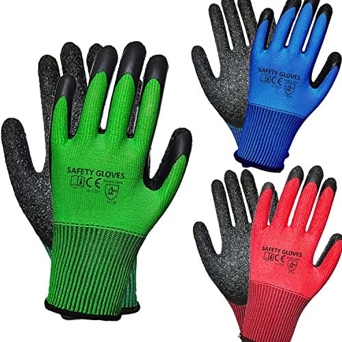 GAVOROHANS 3 Pairs Gardening Gloves Superior Grip Work Gloves Durable Comfortable Breathable Multipurpose for Gardening Construction, Logistics,Warehousing,Landscaping (3Pairs-XL)