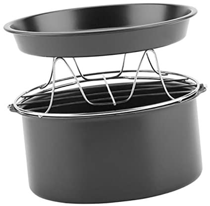 FELTECHELECTR 1 Satz Zubehör Für Heißluftfritteusen Fritteusenkorb Air Fryer Backform Luftfritteuse Korb Kuchenkorb Pizzapfanne Korb Luftfritteuse Tauschen Bratpfanne Rostfreier Stahl Ofen