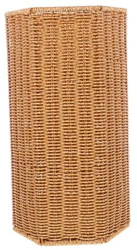 GRIRIW Parapluie Rack De Stockage Étagères De Rangement Tissé Seau Rond Porte-Parapluie Artificiel En Rotin Porte-Parapluie Porte-Parapluie Pour Le Bureau Panier De Rangement Pp