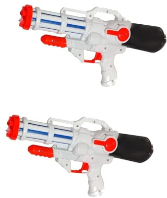 PNJB Water Pistol Pump Toy Gun, Long Range Water Soaker Squirt Guns, Durable and Non-Toxic Abs Plastic Material, Summer Beach Water Gun Family Outdoor Games, White, (Pack of 2)