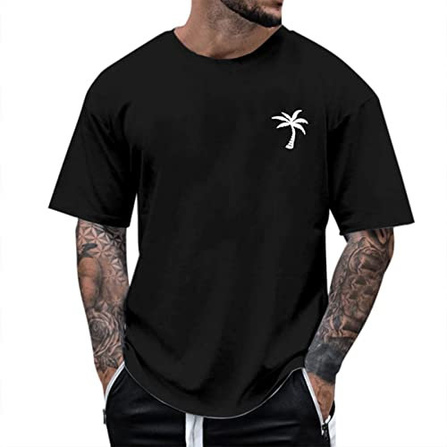 T-shirt da uomo estiva scollo rotondo Palme Angels Tshirt Casual T-Shirt Sport Fitness Top Estate Maglietta Cotone Basic Top Oversize T Shirt Uomo Cotton Tee Streetwear, Y2 - nero, M