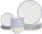 Nicola Spring Farmhouse 18 Piece Porcelain Dinner Set - White Crockery Set with Dinner Plates, Side Plates & Cereal Bowls - Rustic Country Kitchen Style - Durable & Dishwasher Safe Tableware