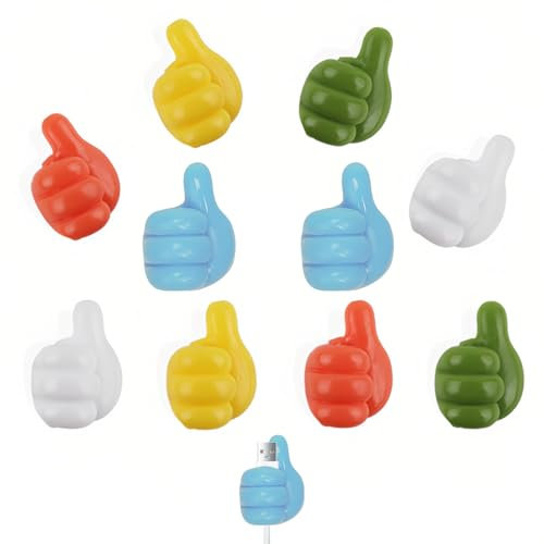 10 Pezzi Cable Clips, Colore casuale Fermacavi Multifunzione Divertente, Clip per Cavi, Porta Cavo Comodino, Cable Organizer per TV PC Laptop Casa Ufficio