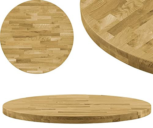 Lauuoeriau Tischzubehör Tischplatten Tischplatte Eichenholz massiv rund 44mm 800mm