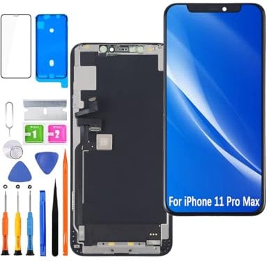 HLYGZX Screen Replacement for iPhone 11 Pro Max TFT LCD Display,A2218 A2161 A2220 Display 3D Touch Screen Digitizer Assembly Waterproof Adhesive Repair Parts with Kit