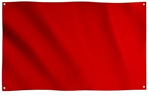Bandera roja de Runesol, 91 x 152 cm, bandera roja lisa y sólida, bandera de carreras, 4 ojales, ojal en cada esquina, banderas premium, interior y exterior, colores vibrantes